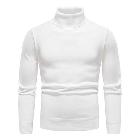 Sous Pull Col Roul Homme En Tricot Doublure Polaire Pullover Chaud