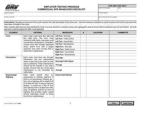 CA DMV Form DL 807 ETP. Employer Testing Program Commercial DPE