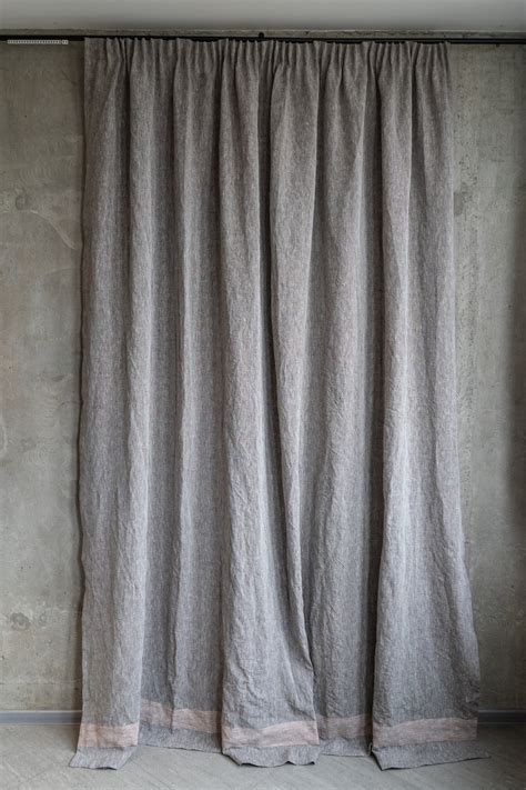 Natural Linen Curtains In Scandinavian Style Organic Rustic Etsy