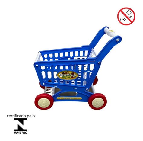 Carrinho De Compras Mercadinho Infantil Supermercado Azul Frete Gr Tis