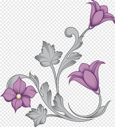 Baroque Vintage Floral Ornaments Ruellia Simplex Png PNGWing