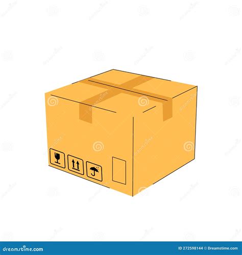 cardboard box icon  symbols isolated  white background cartoon delivery cargo box
