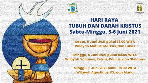 Jadwal Misa Hari Raya Tubuh Dan Darah Kristus Juni