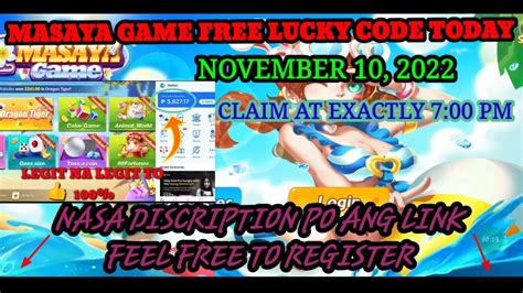 MASAYA GAME FREE LUCKY CODE TODAY NOVEMBER 10 2022 CLAIM AT EXACTLY 7