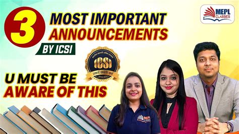 Most Important Announcements By Icsi Don T Miss Out Mepl Classes