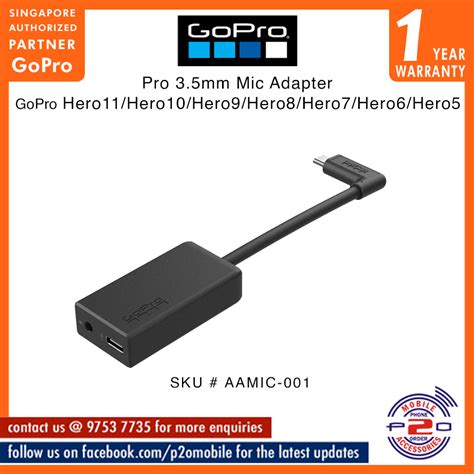 GoPro Pro 3 5mm Mic Adapter SKU AAMIC 001 Shopee Singapore