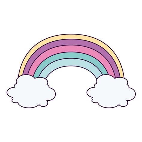 Cute Rainbow With Clouds Isolated Icon 4832988 Vector Art At Vecteezy