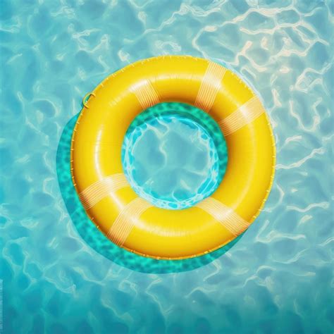 Premium Photo Yellow Pool Ring Float Illustration Ai Generative