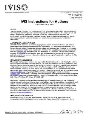 Fillable Online Ivis Instructions To Authors Home Page