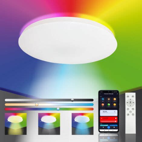 Plafonnier LED rond de surface WiFi RGB CCT 380mm 48w avec télécommande