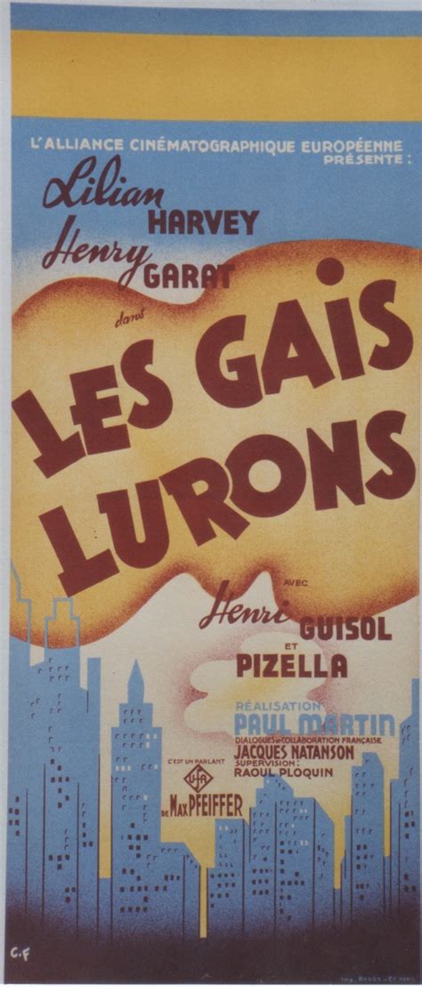 LES GAIS LURONS Réalisé par Paul MARTIN en 1936 avec Lilian HARVEY