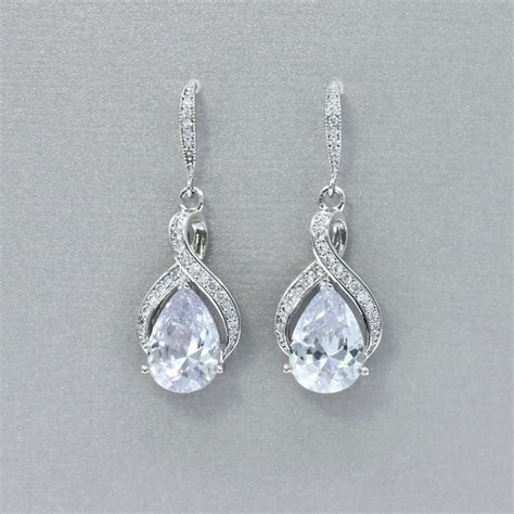 Rose Gold Crystal Earrings Rose Gold Teardrop Bridal - Etsy