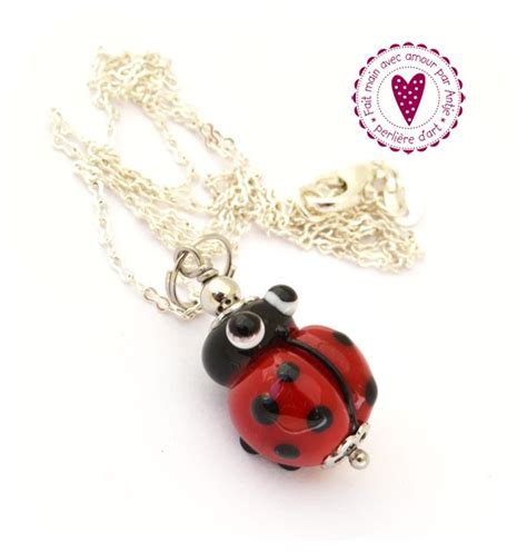 Pendentif Coccinelle Avec Chaine Argent