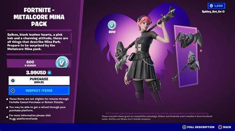 New Fortnite Metalcore Mina Pack Youtube