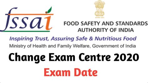 Fssai Exam Date Released Fssai Change Exam Centre Link Activated