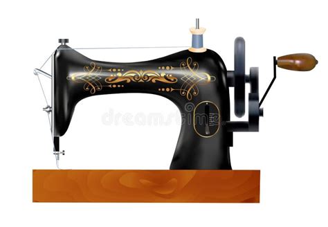 Sewing Machine Retro Sketch For Your Design Stock Vector Illustration