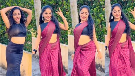 Mallu Reels Actress Neethu Nair Hot Rare Navel Show Hot Boobs