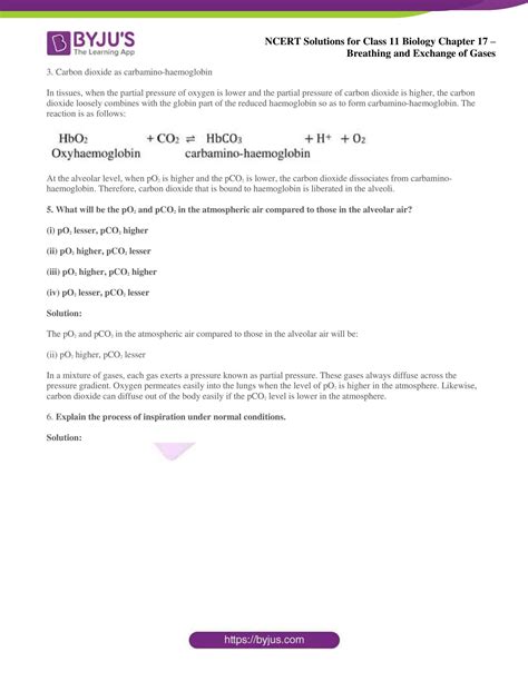 NCERT Solutions for Class 11 Biology Chapter 17 Breathing And Exchange