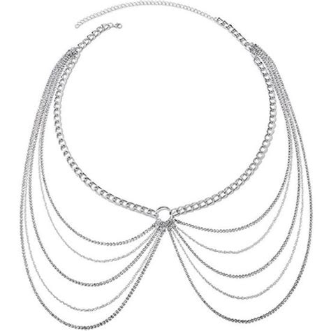 Multi Couches Gland Strass Corps Chaîne Mode Couches Sexy Bikini Cubain Lien Réglable