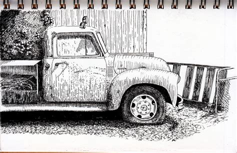 Old Truck Sketch at PaintingValley.com | Explore collection of Old ...