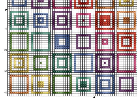 Pattern Geometric Squares Cross Stitch Chart Quick And Easy Etsy