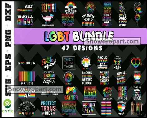 47 Lgbt Bundle Svg Lgbt Svg Lgbt Quote Svg Proud Ally Svg