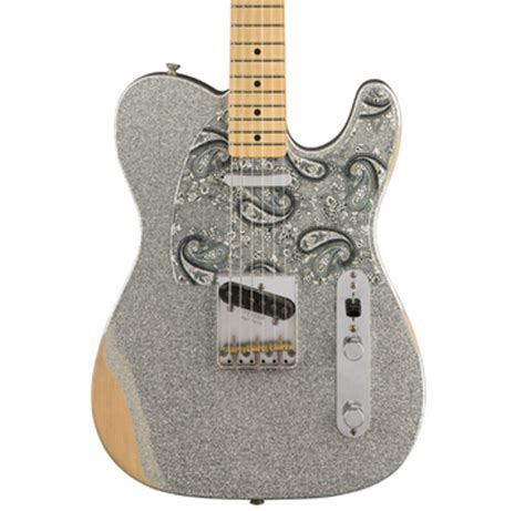 Fender Brad Paisley Road Worn Telecaster Silver Sparkle Tele Solidbody Electric Guitar With