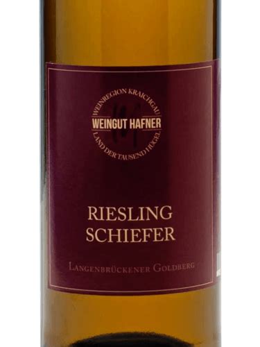 Hafner Langenbrückener Goldberg Riesling Schiefer Feinherb Vivino