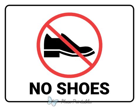 Printable No Shoes Sign