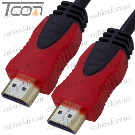 Шнур HDMI (штекер - штекер) v.1,4, диаметр - 6мм, gold, 20м, красно ...