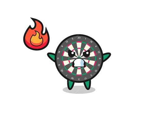 Premium Vector | Dart board character cartoon with angry gesture