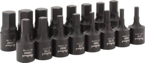 16 Piece 1 2 Drive Inch Metric Impact Hex 66531070 MSC