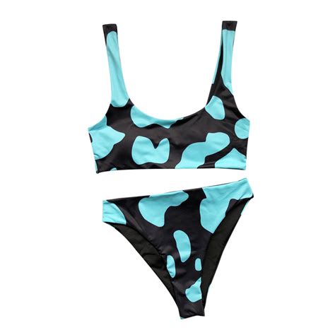Maillot De Bain Femme Maillot De Bain Maillots De Bain Biquini Femmes Vache Imprim Bikini