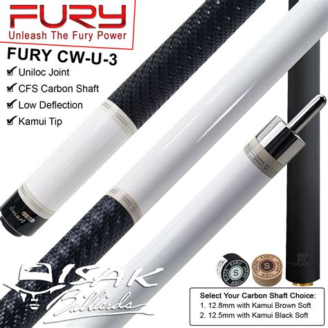 Fury Cw U Carbon Cue Uniloc Low Deflection Shaft Kamui Billiard