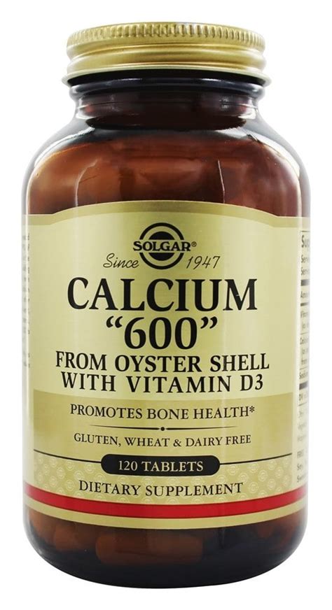 Solgar Calcium 600 From Oyster Shell With Vitamin D3 120 Tablets