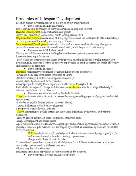 Baltes Key Principles Of Lifespan Development 5