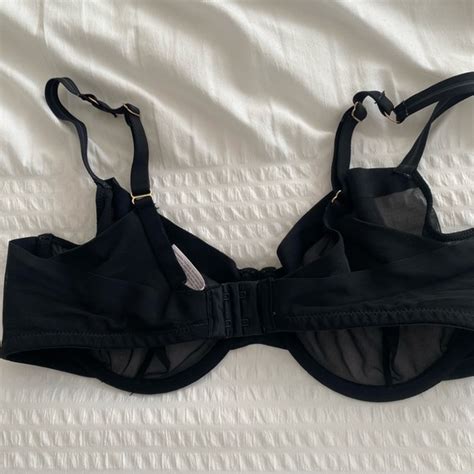 Auden Intimates And Sleepwear Auden Black Sheer Mesh Demi Coverage Unlined Underwire Bra Size