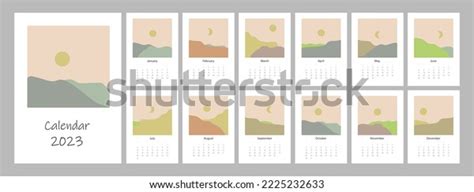 Calendar 2023 Year Template Vertical Design Stock Vector (Royalty Free ...