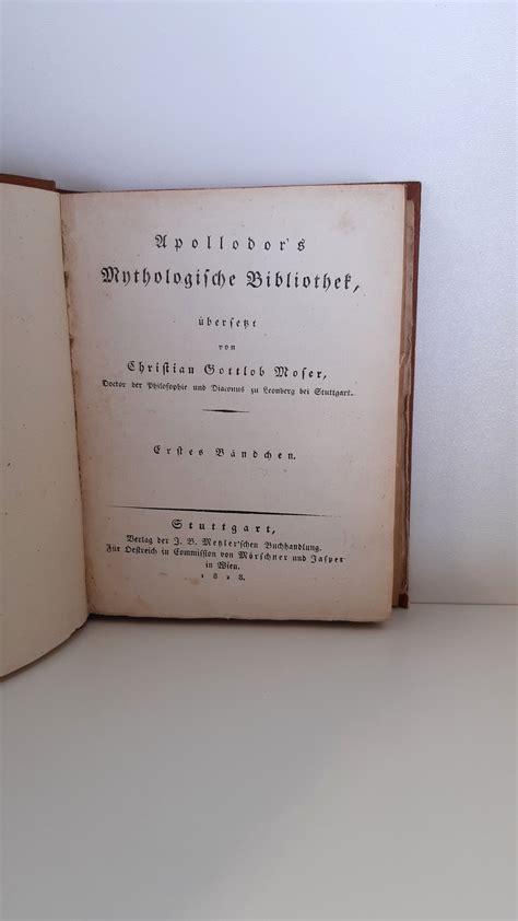 Apollodor S Mythologische Bibliothek Bersetzte Von Christian Gottlob