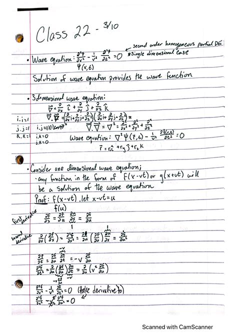 3101 22 - Wave equation, solution of the wave equation gives wave ...