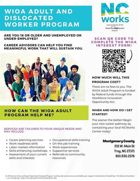 Nc Works Wioa Adult And Dislocated Worker Program Montgomery County