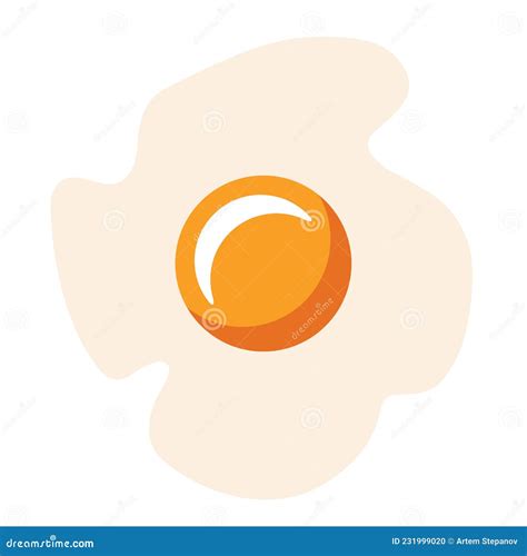 One Fried Egg Icon Omelet Symbol Breakfast Sign Stock Vector