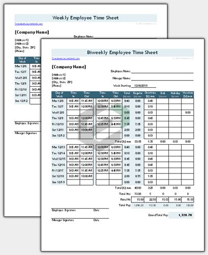 [Free] Printable Timesheet with Breaks Excel Format