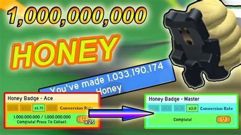 Completing The 1billion Honey Badge Roblox Bee Swarm Simulator Youtube