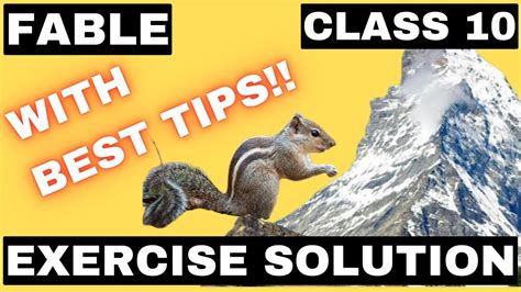 Fable Exercise Solution Class 10 By Ralph Waldo Emersonquestion