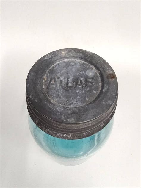 Ball Perfect Mason Jar Blue With Atlas Zinc Lid Etsy