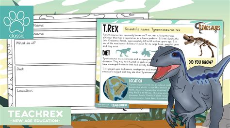 Teacher S Pet Dinosaurs Tyrannosaurus Rex Non Chronological Report