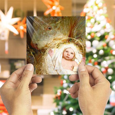 Baby Jesus In A Manger Christmas Cards - Home Shopping Network