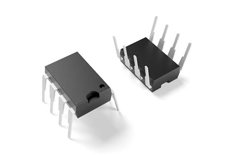 Premium Photo | Integrated circuit chip dip8 isolated on white 3d rendering