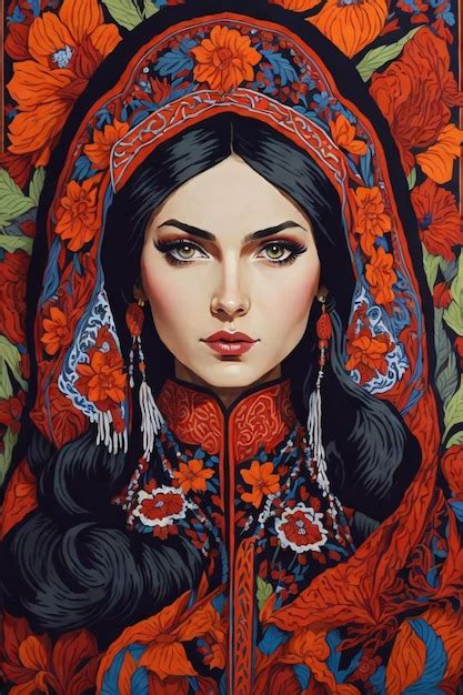 Premium Ai Image Russian Woman Vintage Illustration